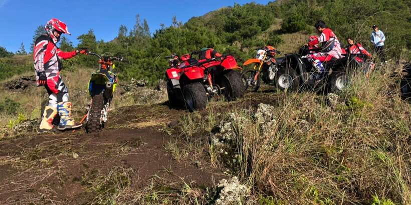 Bali: ATV Batur Sunrise, Lava, Pine Forest and Hot Spring - UNESCO Black Lava area and the volcanic tunnel vibe