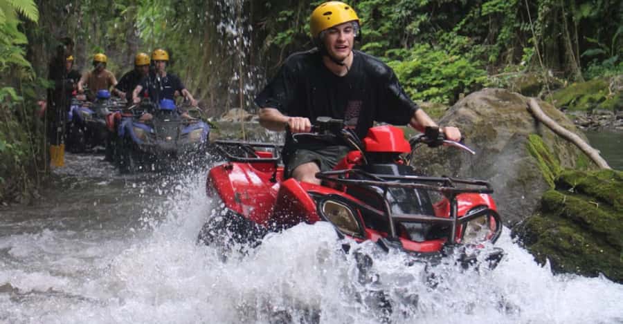 Bali: ATV Ride Adventure with track river bank, dense forest - ATV Tracks in Ubud: Snake, Jungle Elephant, and Water Fun Speed