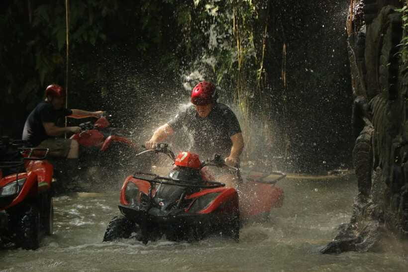 Bali ATV Ride in Ubud through Tunnel, Rice Fields, Puddles - Quad Bike Time Through Tunnels, Waterfalls, Caves, and Puddles