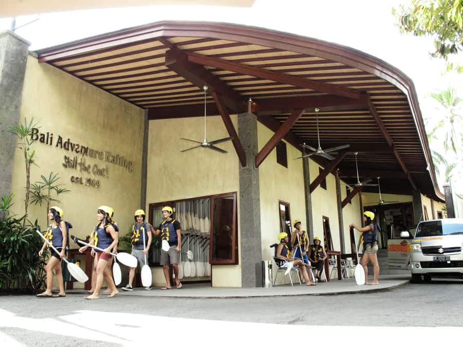 Bali: Ayung River Premium White Water Rafting with Lunch - Entering the futuristic facility and getting down to the river fast