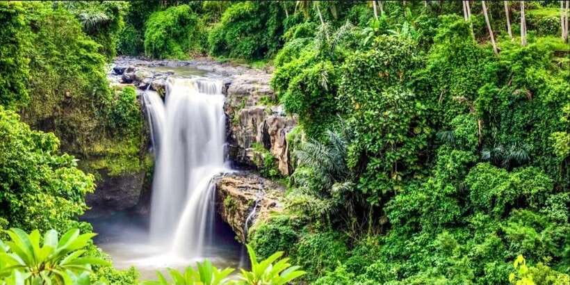 Bali: Bali Swing, Monkey Forest, Rice Terrace, Waterfall - Tegenungan waterfall at 40 meters: viewpoints and the swim question