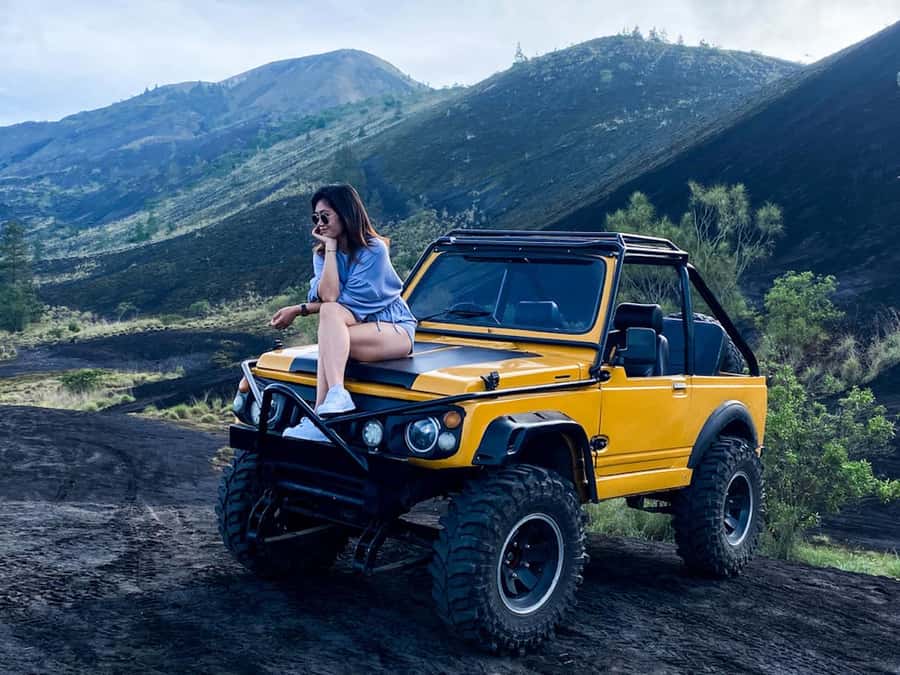 Bali: Day/Sunset Mount Batur 4WD Jeep and Natural Hot Spring - Mount Batur by Jeep: Lava Formations and Black Sand Fields