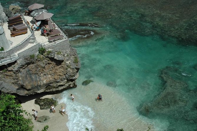 Bali Famous Beach, Kecak Dance, Uluwatu Temple, Sunset, Dinner - Suluban Beach from the cliff cafes
