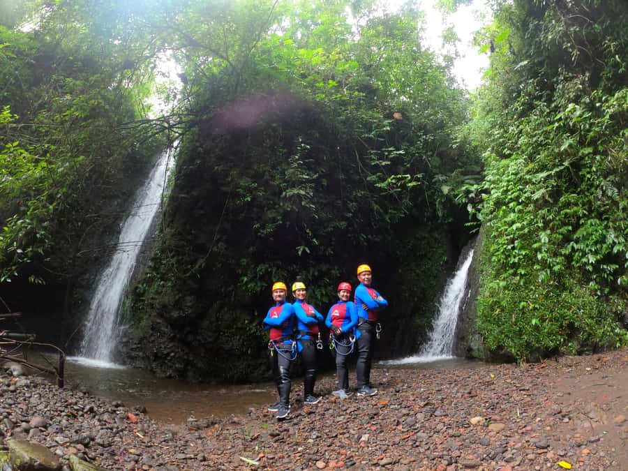 Bali: Gitgit Canyon Canyoning Trip with Breakfast and Lunch - Basecamp routine: registration, gear, and a real training moment