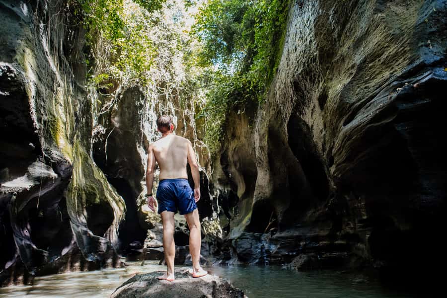 Bali: Hidden Canyon, Waterfall & Temples Small Group Tour - Beji Guwang Hidden Canyon: the real adventure portion