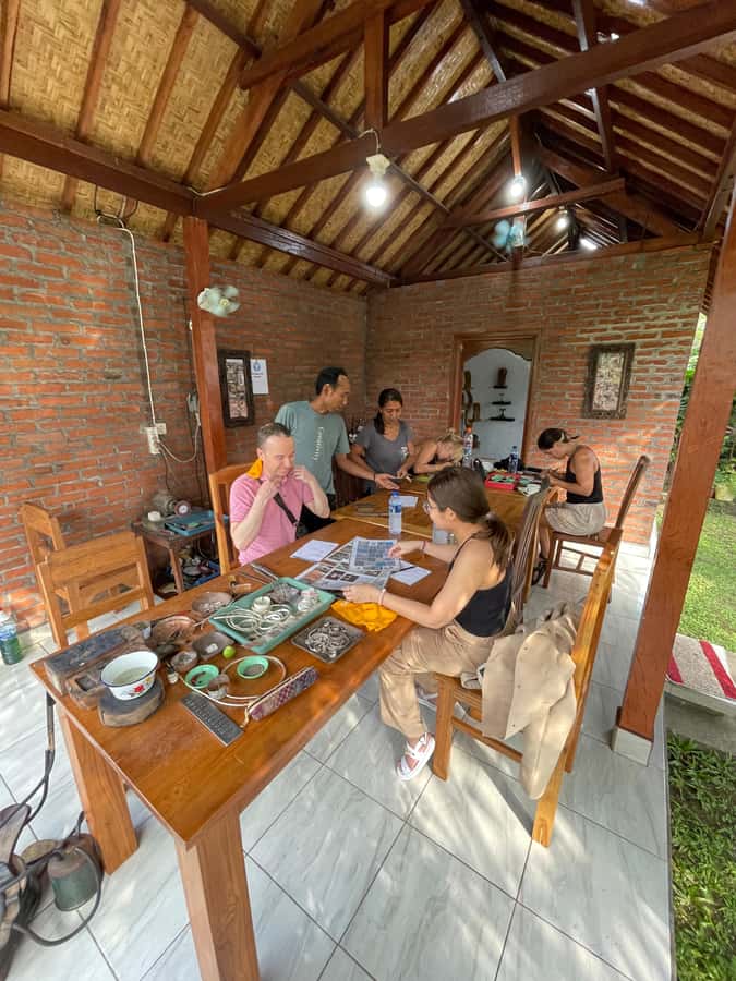 Bali Jewelery Silver Making class with Own Design - Welcome in the Lantangidung workshop: water, tea, cake, and metal talk