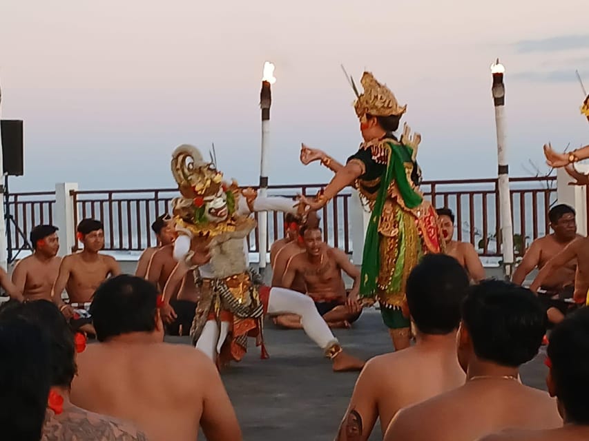 Bali: MELASTI BEACH SUNSET KECAK DANCE WITH DINNER PACKAGES - Jimbaran seafood dinner set menu, toes in the sand energy