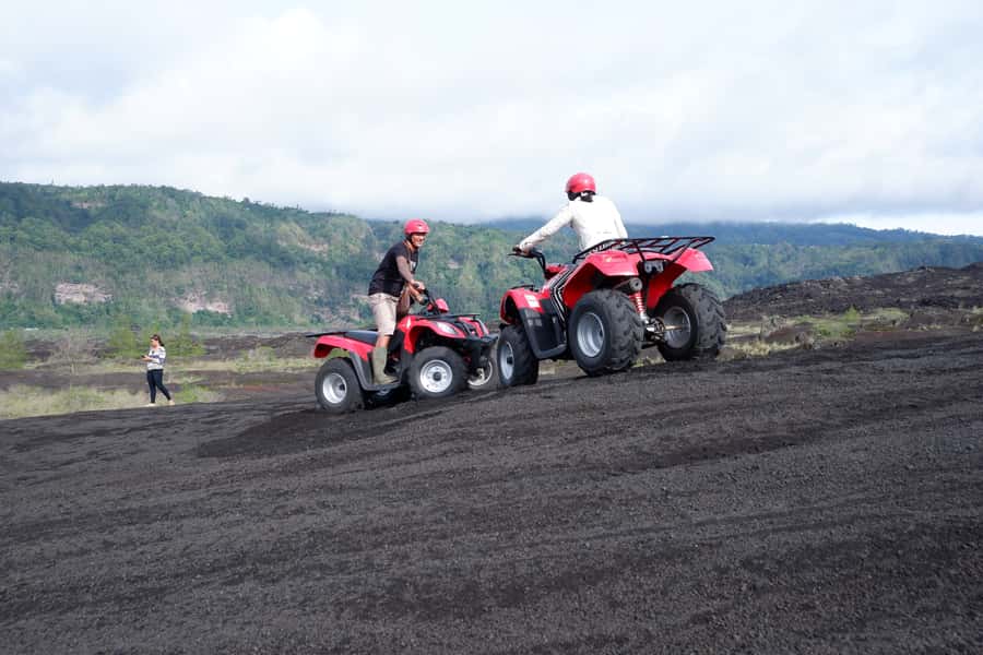 Bali: Mount Batur Quad Bike Tour and Natural Hot Springs - The quad bike ride: black sand, jungle trails, and real volcano terrain