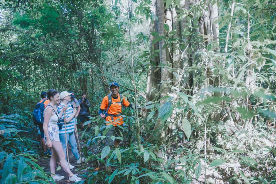 Bali: Munduk Waterfalls Trek, Twin Lakes and Temple Tour - Banyumala Twin Waterfalls: swim if you want, but respect the stairs