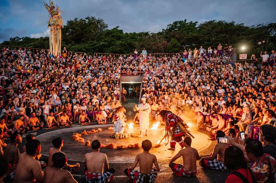 Bali: Padang Beach, Uluwatu Kecak Fire Dance, & Suluban Tour - Suluban Beach and sea caves, but no swimming for safety
