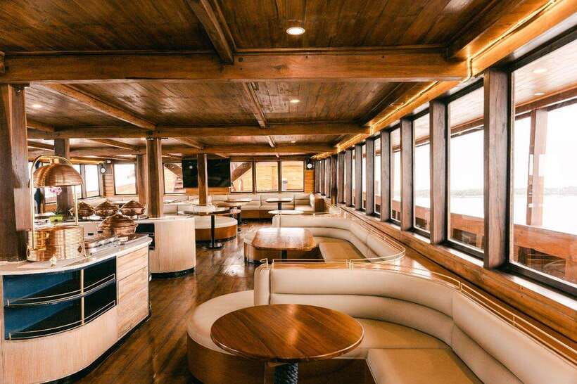 Bali Phinisi Cruise: Sunset Dinner with Live Music & Buffet - Buffet dinner on board: four counters, two cuisines, and a simple strategy
