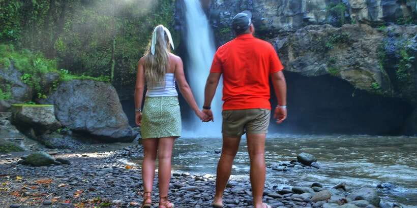 Bali: Ubud Waterfall, Village and Pool Club Day Trip - Tegenungan Waterfall: the roar, the cooling pool, and the stair choice