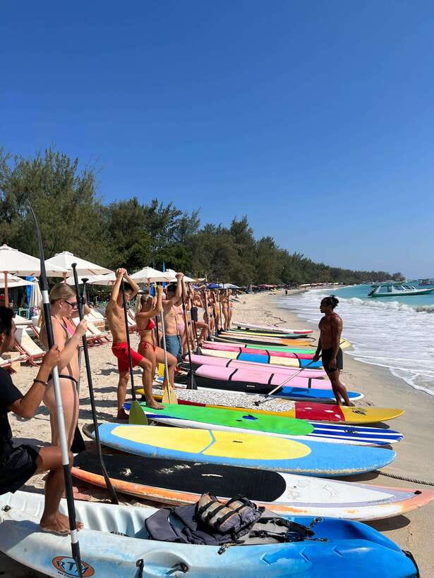 gili sunrise Stand-up paddle boarding or kayaking (droneshot - Getting Up Early on Gili: Why Sunrise Changes Everything