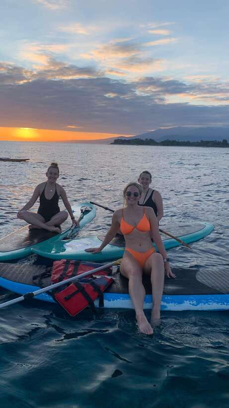 gili sunrise Stand-up paddle boarding or kayaking (droneshot - Drone Photoshoot at Sunrise: Great When the Sun Shows Up