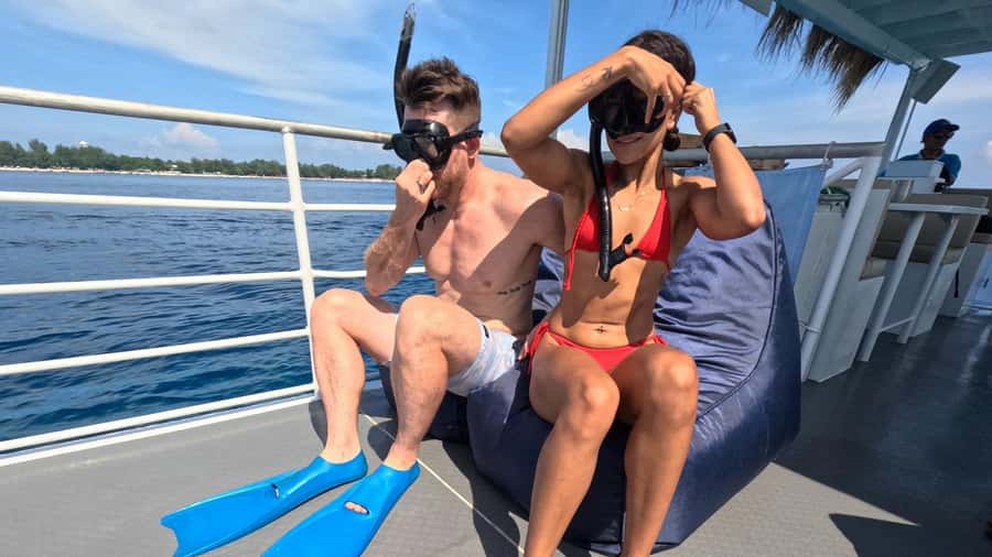 Gili Trawangan: 3-Gili Islands Snorkel Sunset Cruise w/ BBQ - Gili Meno snorkeling: where the reefs and underwater statues do their work
