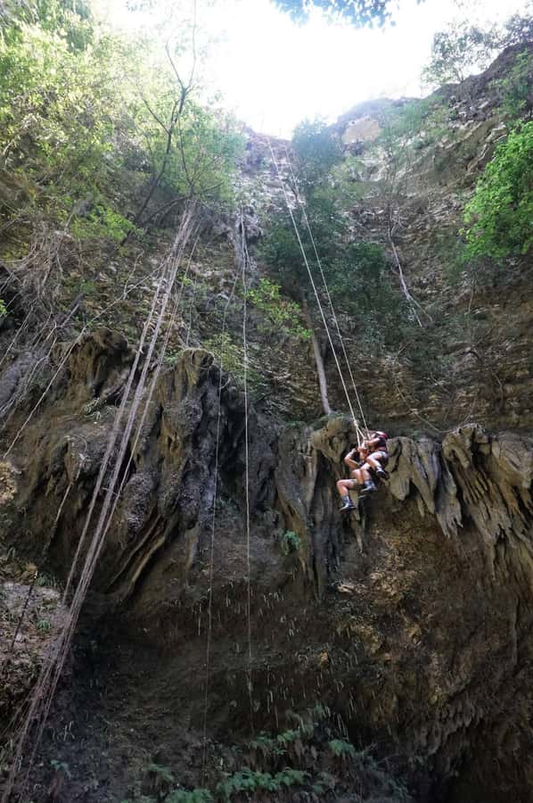jomblang cave & pindul cave including guides, lunch & ticket - The tunnel walk and the role of your guide in that vertical space