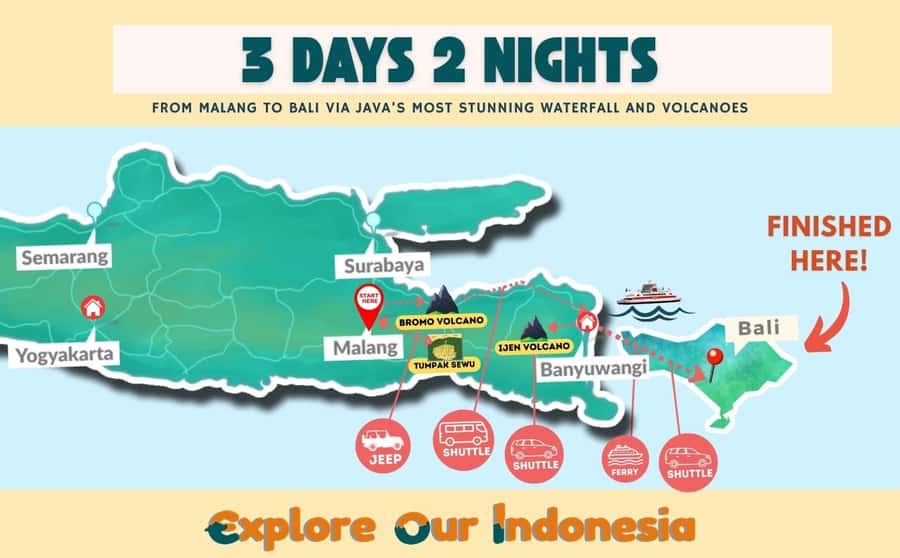 Malang: 3D2N Tumpak Sewu Bromo Ijen Bali in one go! - Key highlights worth noticing