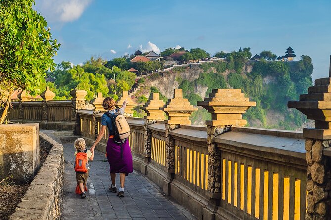 Private Tour Bali Beaches and Uluwatu Temple with Dinner - Uluwatu Temple on the Cliff: Ocean Views and Monkey-Proof Awareness