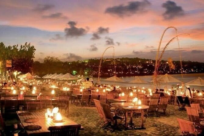 Romantic Seafood Dinner at Jimbaran Beach Bali include Sunset - Seafood-by-the-beach energy: the dining atmosphere you’re buying