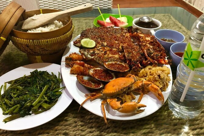 Romantic Seafood Dinner at Jimbaran Beach Bali include Sunset - The menu: what you actually get in Package A and Package B