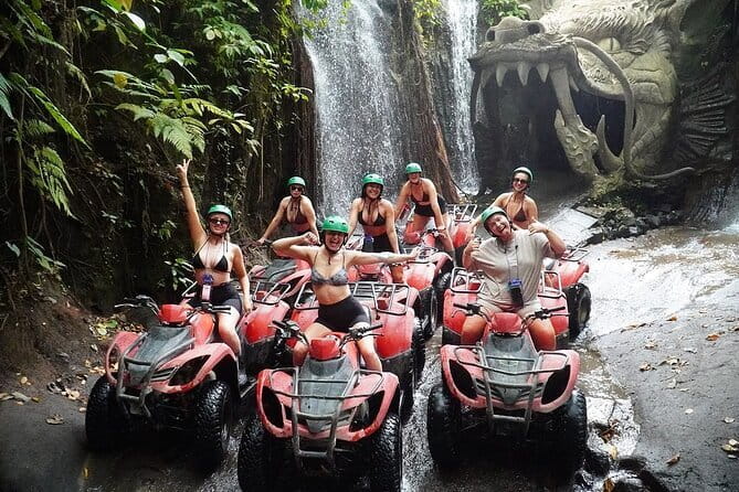 Ubud ATV Ride with Waterfall, Dragon Cave & Lunch – 2 Hours - Rice Paddies, Cliff Relief Carvings, and the World Ball Statue