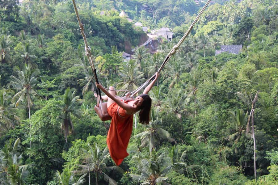 Ubud: Gorilla Face Quad Bike, Jungle Swing, Waterfall & Meal - Satria Agrowisata jungle swing plus coffee and herbal tea