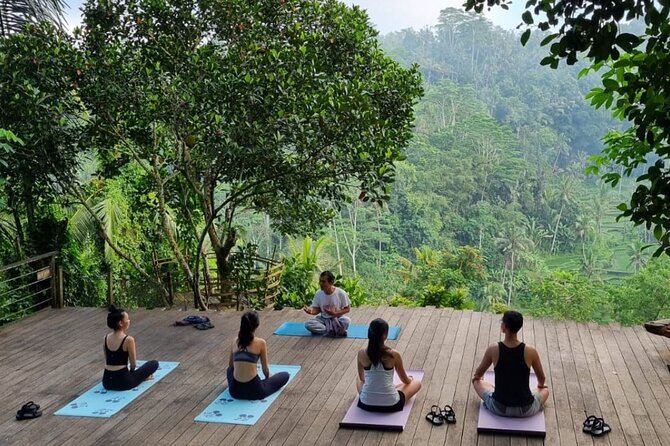 Ubud yoga, rice terrace walk and floating Breakfast tour - Kumulilir first stop: a gentle start before the terraces