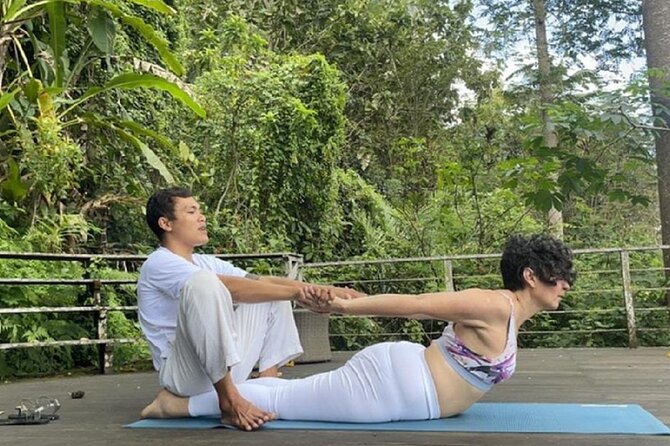 Ubud yoga, rice terrace walk and floating Breakfast tour - Floating breakfast at a scenic cafe: fun, scenic, and a little theatrical